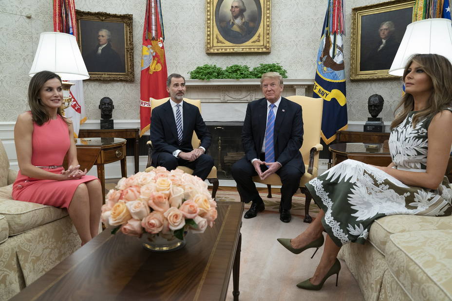 Фото: встреча Дональда и Мелании Трамп с королем Испании Филиппом VI и его супругой Летисией