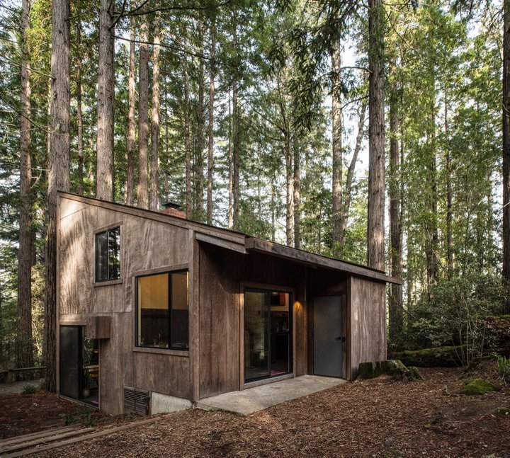 Дача в лесу, которая зарабатывает: дизайнеры из США реконструировали старую хижину для туристов