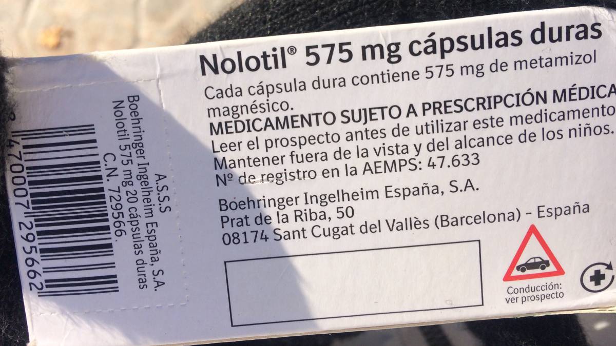 Самым продаваемым в Испании лекарством по итогам прошлого года стал Nolotil