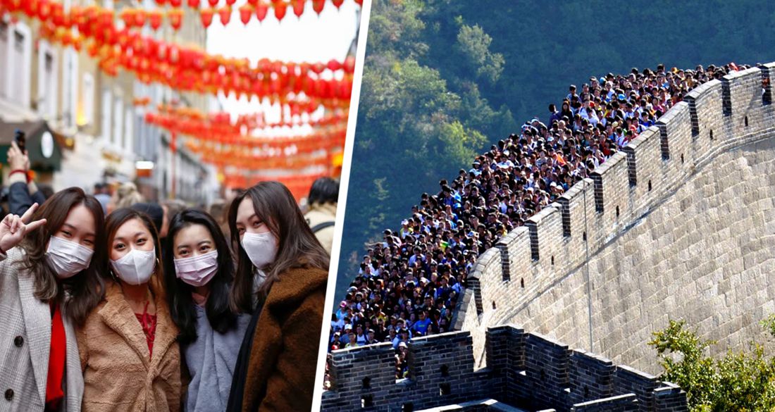 В Китае 600 млн туристов ринулись путешествовать: сумасшедшие очереди и гигантские пробки