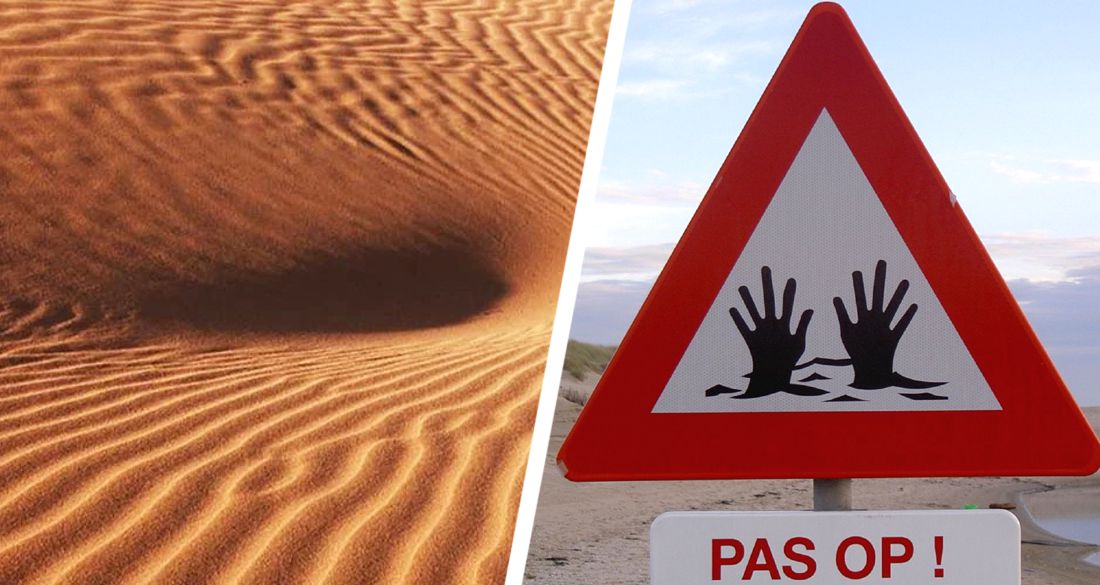 На туристической достопримечательности Египта человека засосали зыбучие пески