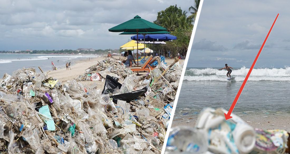 Популярные у туристов пляжи Бали превратились в мусорные свалки. ФОТО