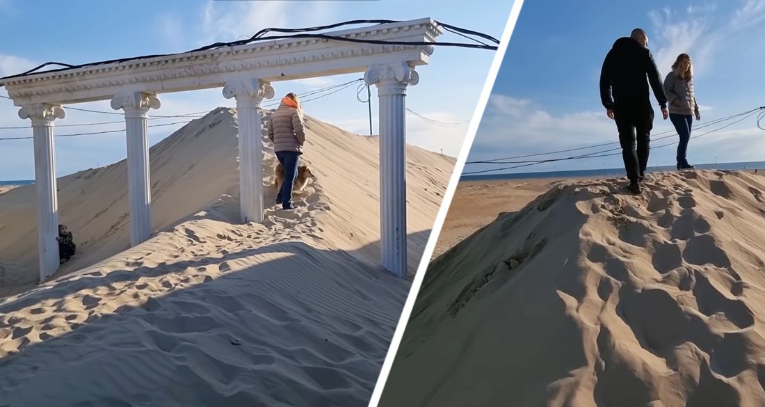 Главный детский курорт на море занесло песком: теперь дюны прямо на улицах. ВИДЕО